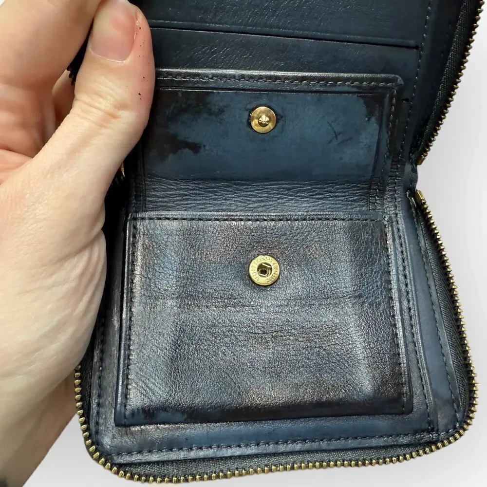 Authentic Louis Vuitton Monogram Vernis Black Compact Zip Around Wallet